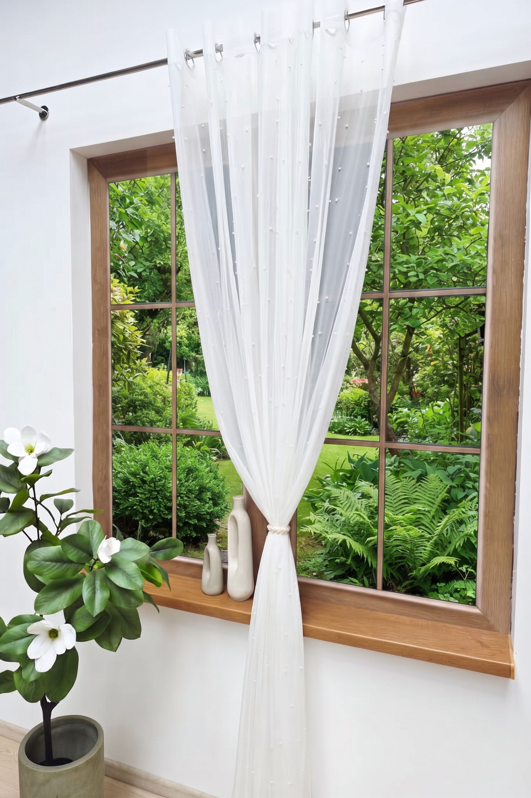 0d63321ac091aace6bb575687b12e2d6.jpg Firana Gotowa w PEREŁKI 140x250cm PRZELOTKI - obrazek 1